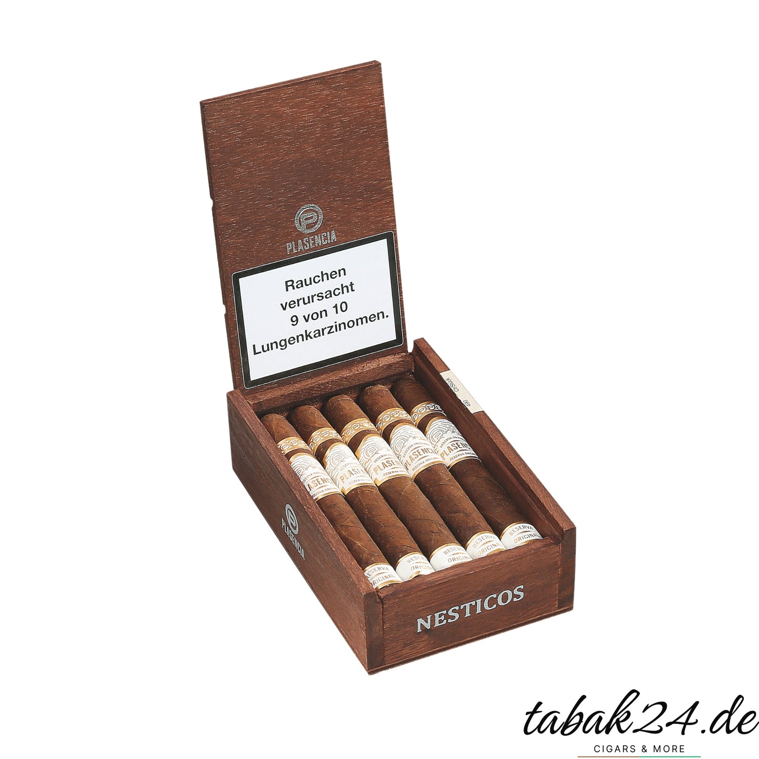 Offene Zigarrenkiste Plasencia Reserva Original Nesticos mit 10 schmalen Zigarren