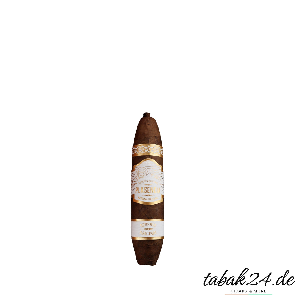 Einzelne Plasencia Reserva Original Perfectico Zigarre mit spitzen Enden freigestellt