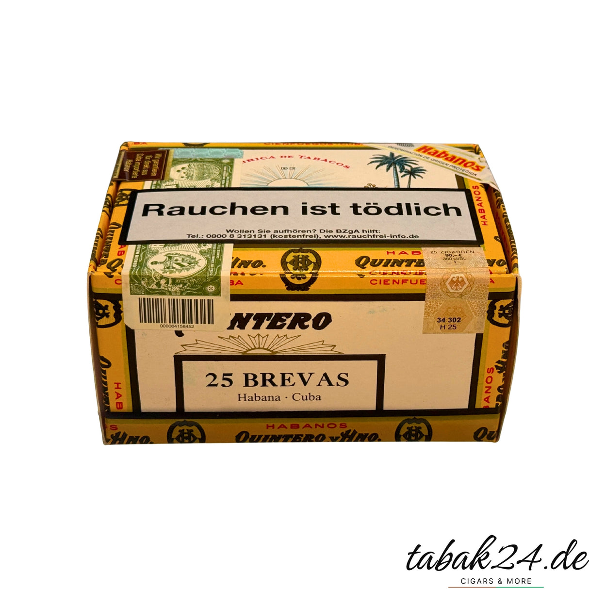 Pappkarton mit 25 Quintero Brevas Cigars aus Cuba