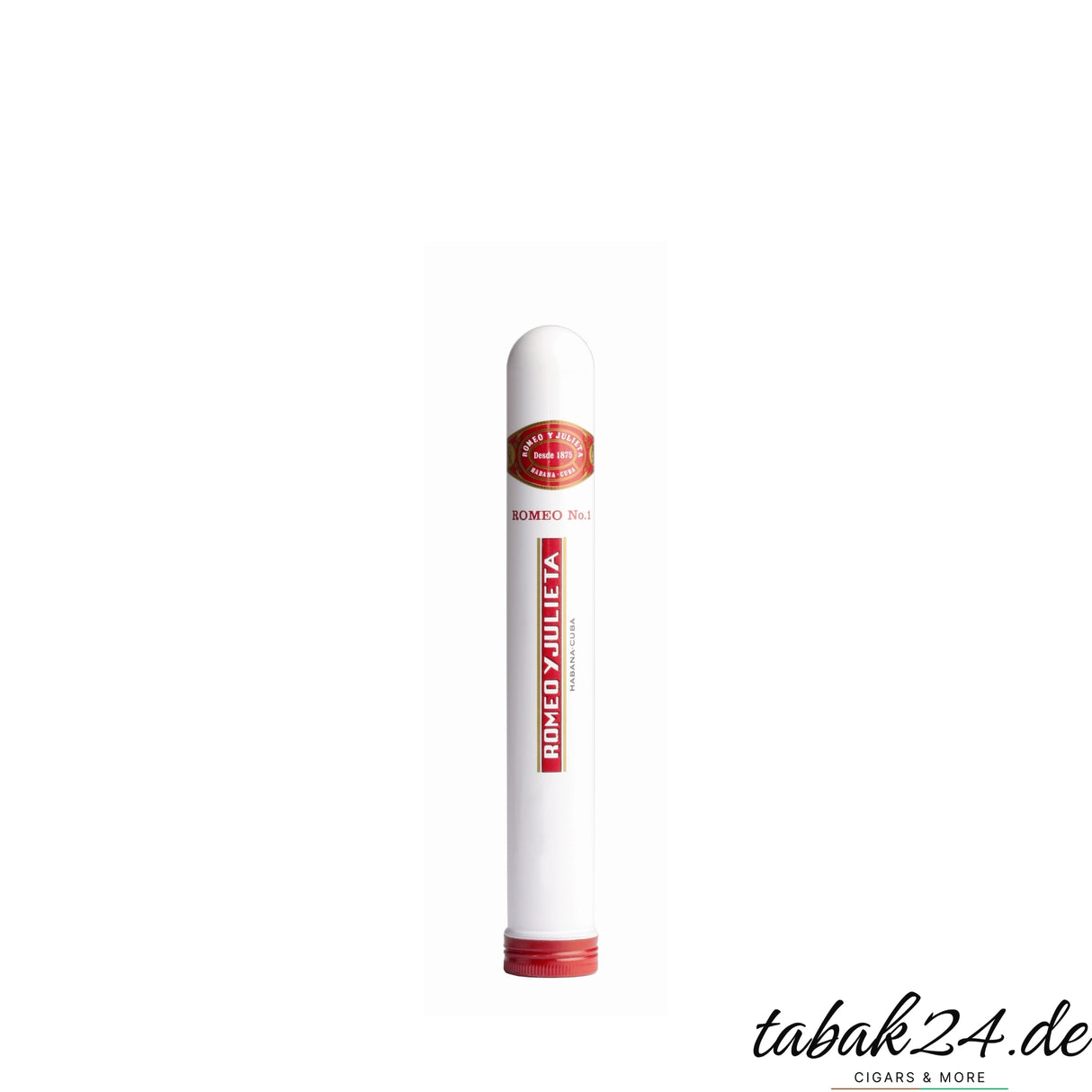 Romeo y Julieta No. 1 Zigarre im weißen Aluminiumtubo mit rotem Aufdruck