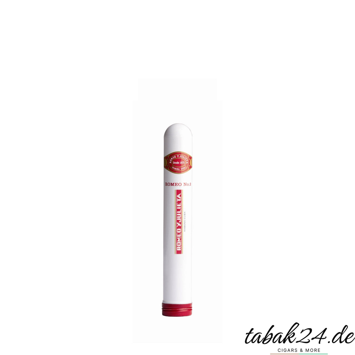 Romeo y Julieta No. 2 Zigarre im weißen Aluminiumtubo mit roter Schrift