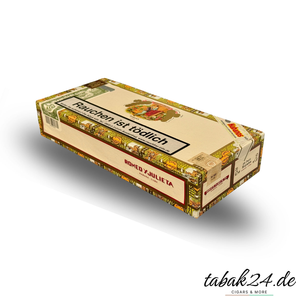 Romeo y Julieta Petit Royales 25er-Kiste im klassischen Design mit Markenlogo