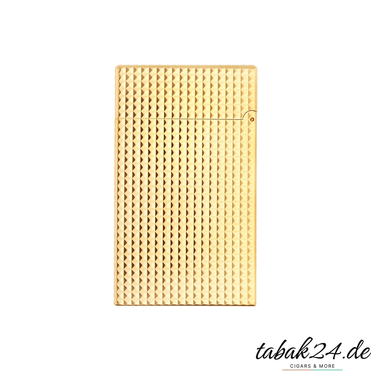 S.T. Dupont Le Grand Cling Diamant Gold Feuerzeug geschlossene Rückseite mit Diamantkopf-Guillochierung