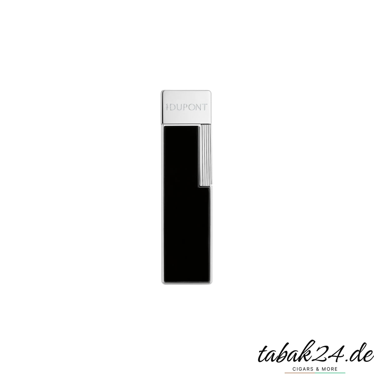 S.T. Dupont Twiggy schwarz silber Frontansicht schlankes Format