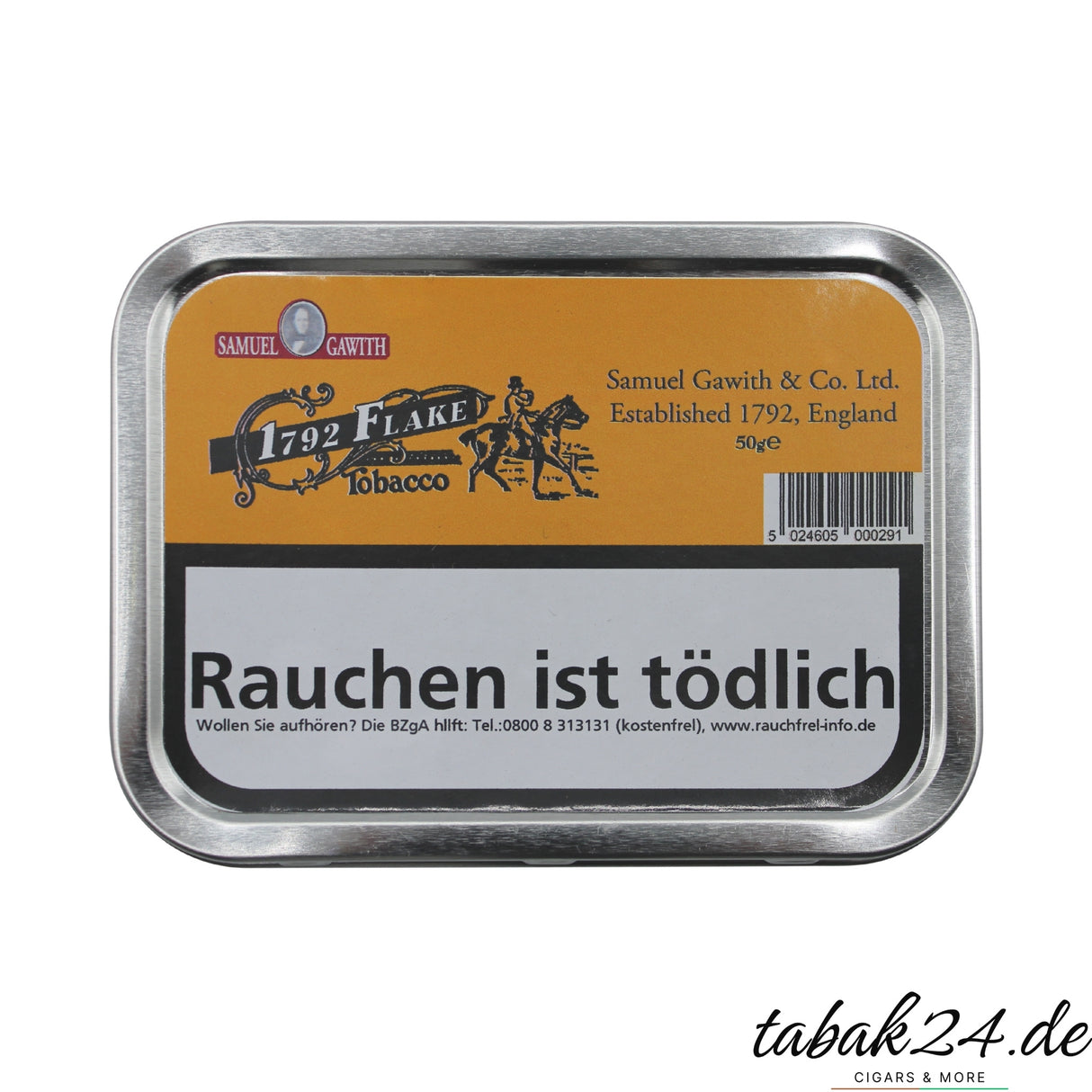 Samuel Gawith 1792 Flake Pfeifentabak, fünfzig Gramm Dose