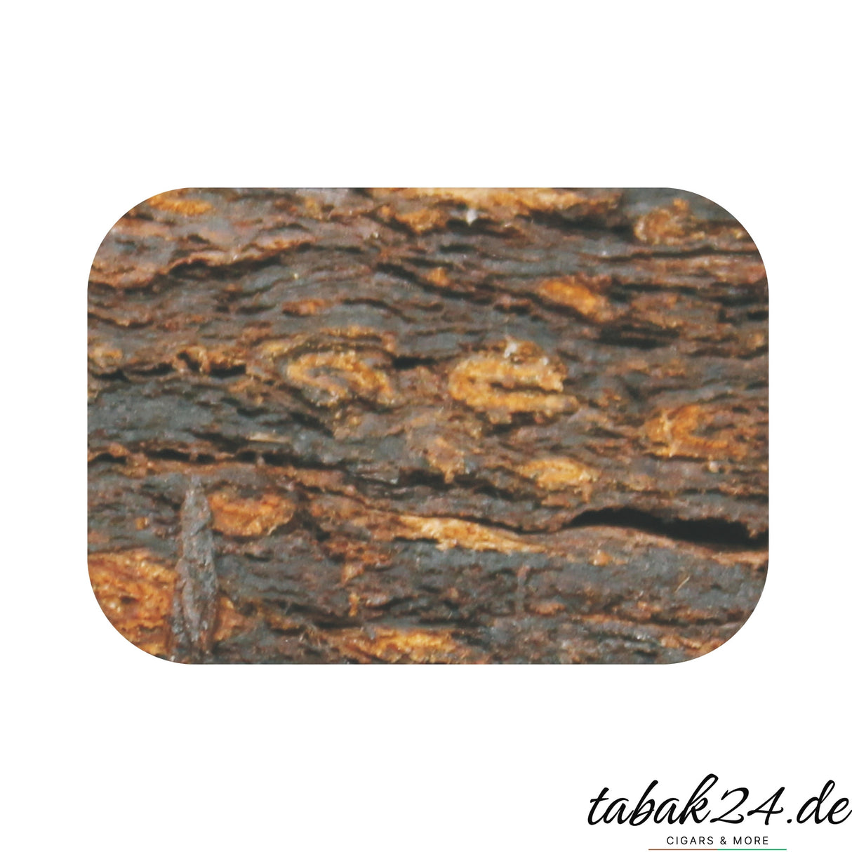 1792 Flake Tabak, dunkle Flakes als detailreiche Nahaufnahme