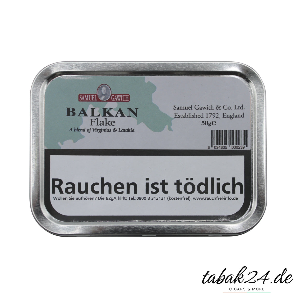Samuel Gawith Balkan Flake Pfeifentabak, fünfzig Gramm Dose