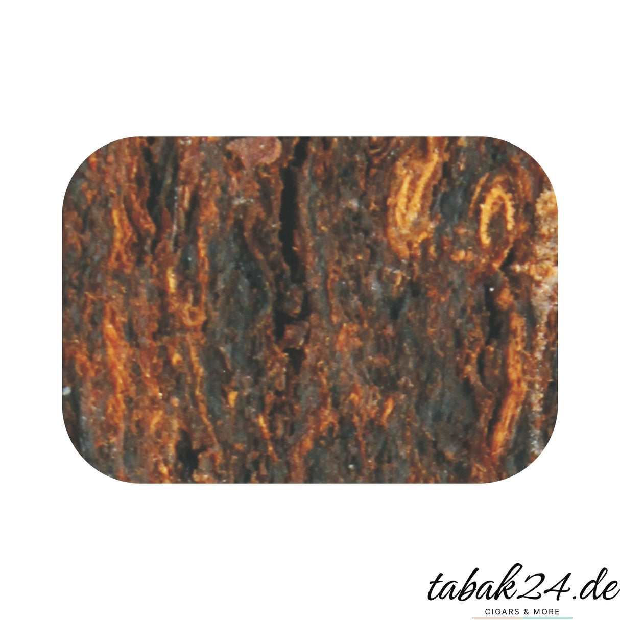 Balkan Flake Tabak, dunkle Flakes als Nahaufnahme