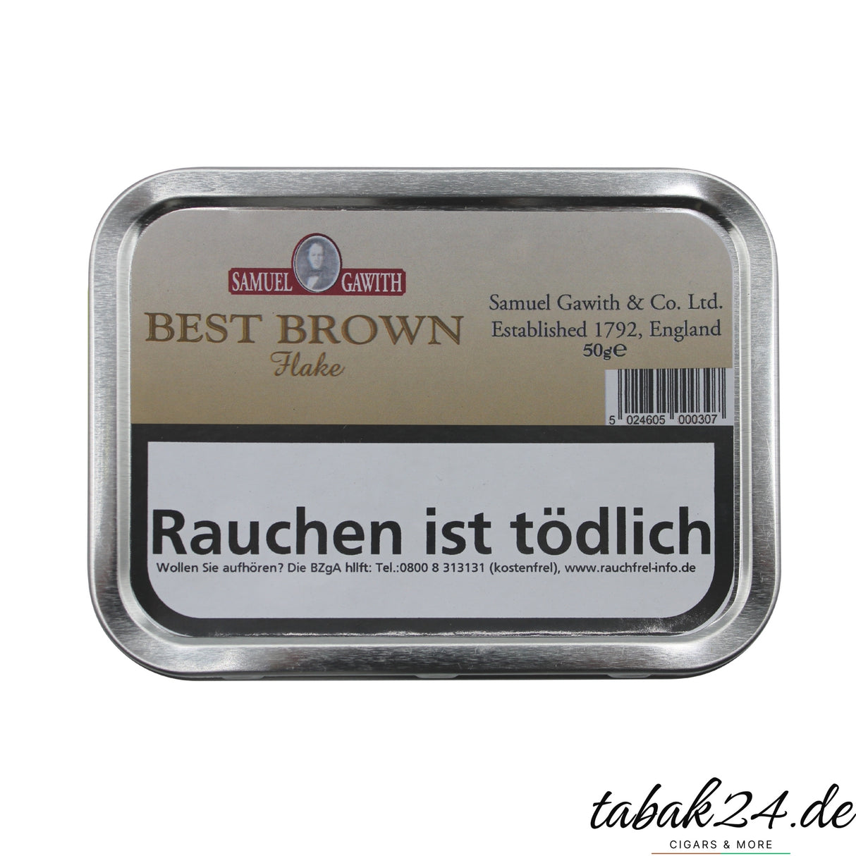 Samuel Gawith Best Brown Flake Pfeifentabak, 50 Gramm Dose