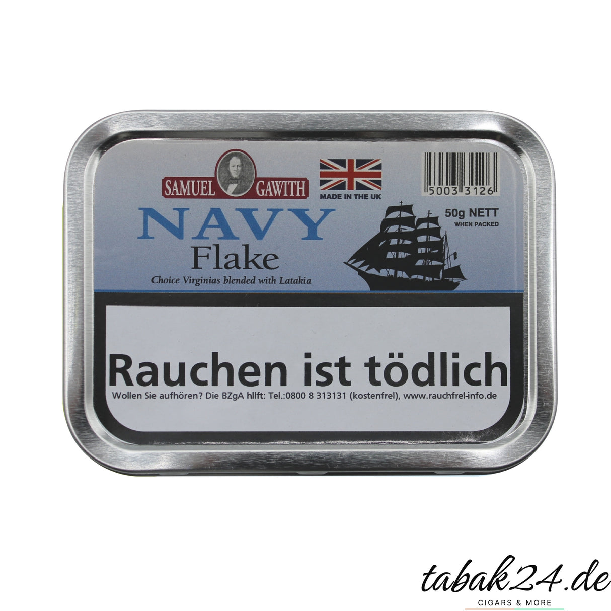 Samuel Gawith Navy Flake Pfeifentabak, 50 Gramm Dose