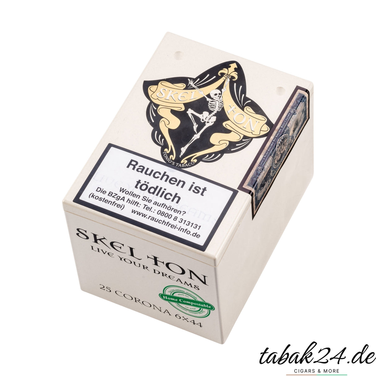 Skel Ton Live Your Dreams Corona Zigarrenkiste, geschlossen