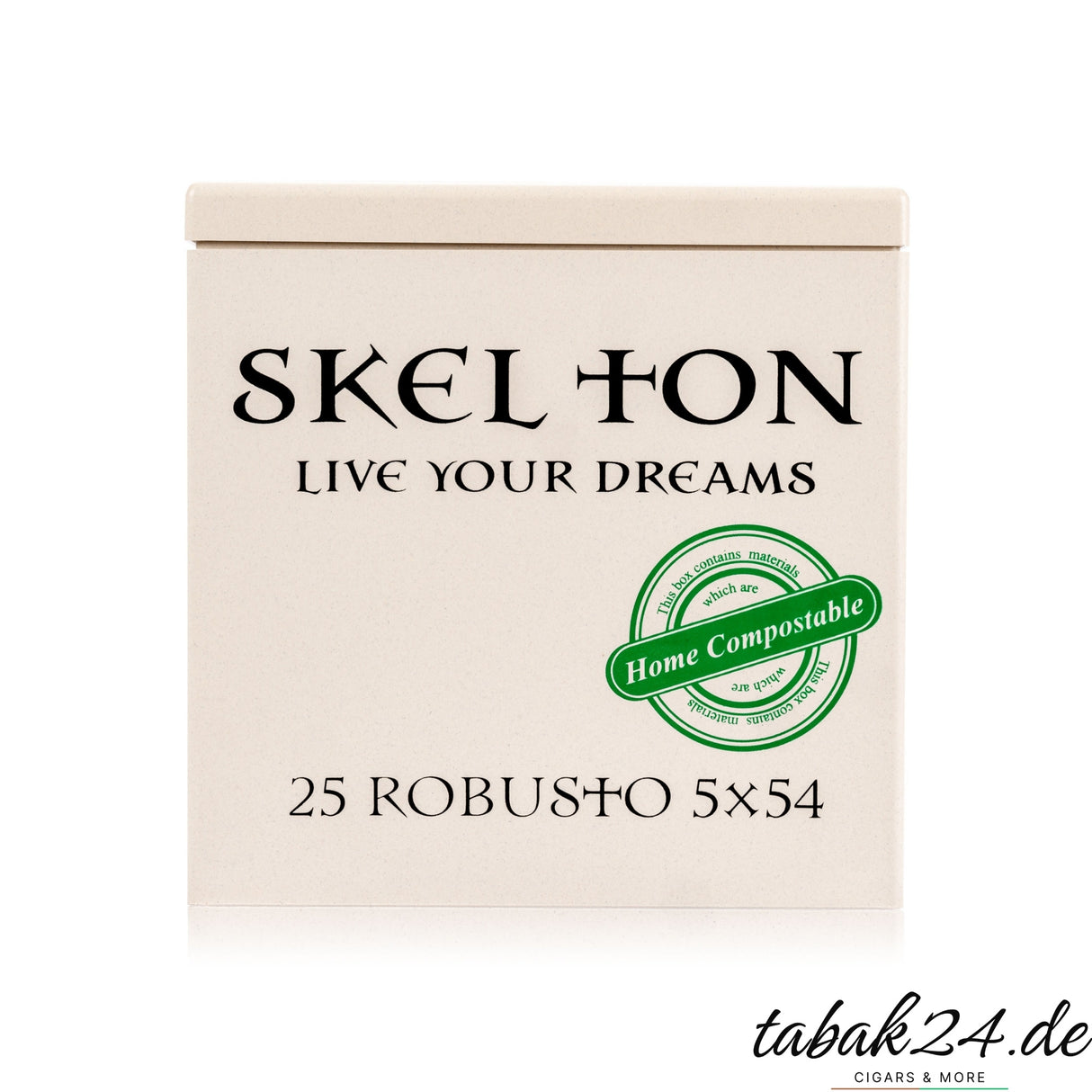 Skel Ton Live Your Dreams Robusto Zigarrenkiste mit 25 Stück, Frontansicht