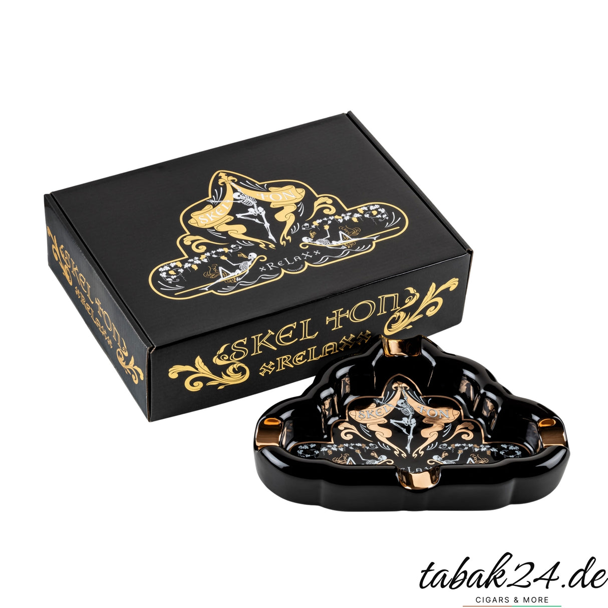 Skelton xReLaXx Aschenbecher – Luxus Zigarrenaschenbecher mit Geschenkbox