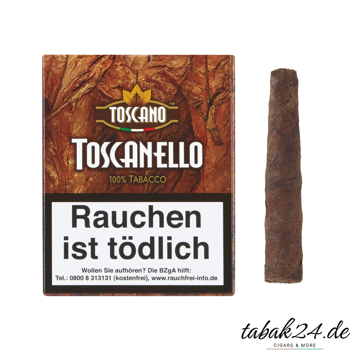 Toscanello – kleine, kräftige Zigarre mit 100 % Kentucky-Tabak aus Italien