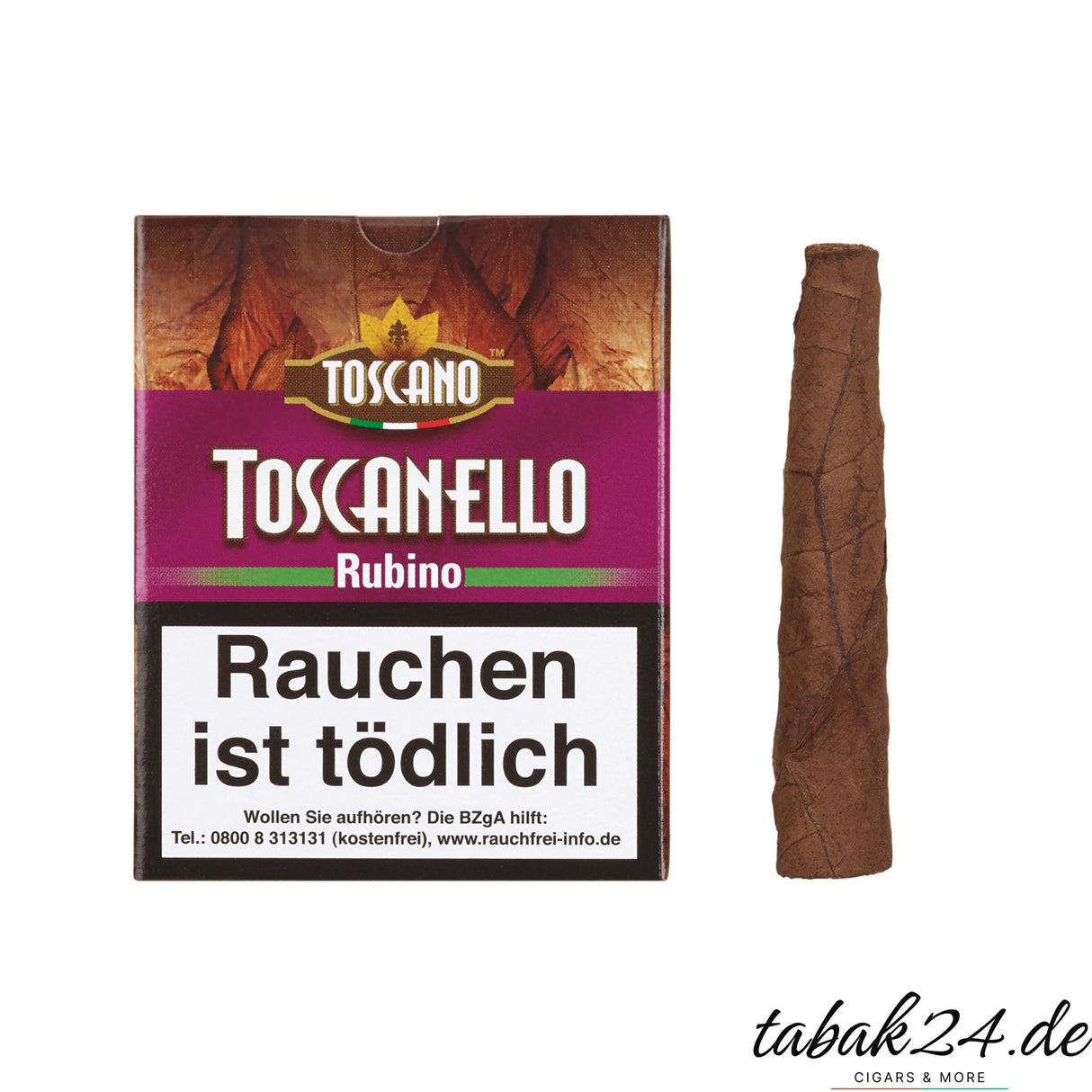 Toscanello Rubino – aromatisierte Zigarre mit Amarenakirsche in Einzelansicht