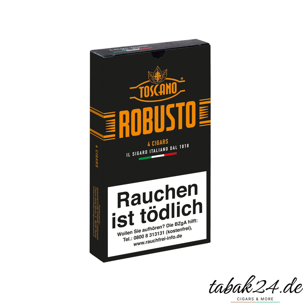 Schwarzes Etui der Toscano Robusto Zigarren (4 Stück)