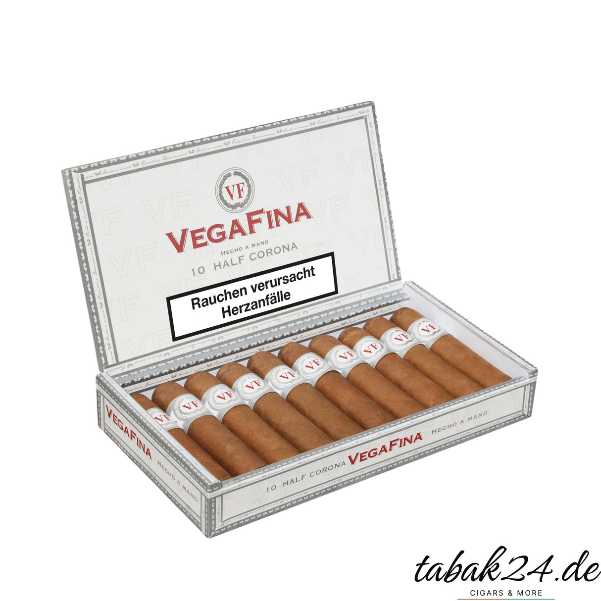 Vegafina Half Corona Zigarren in geöffneter 10er-Kiste