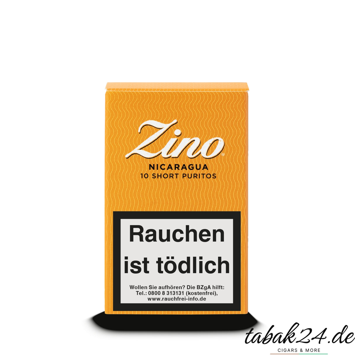 Vorderseite der Zino Short Puritos 10er-Packung mit modernem Design