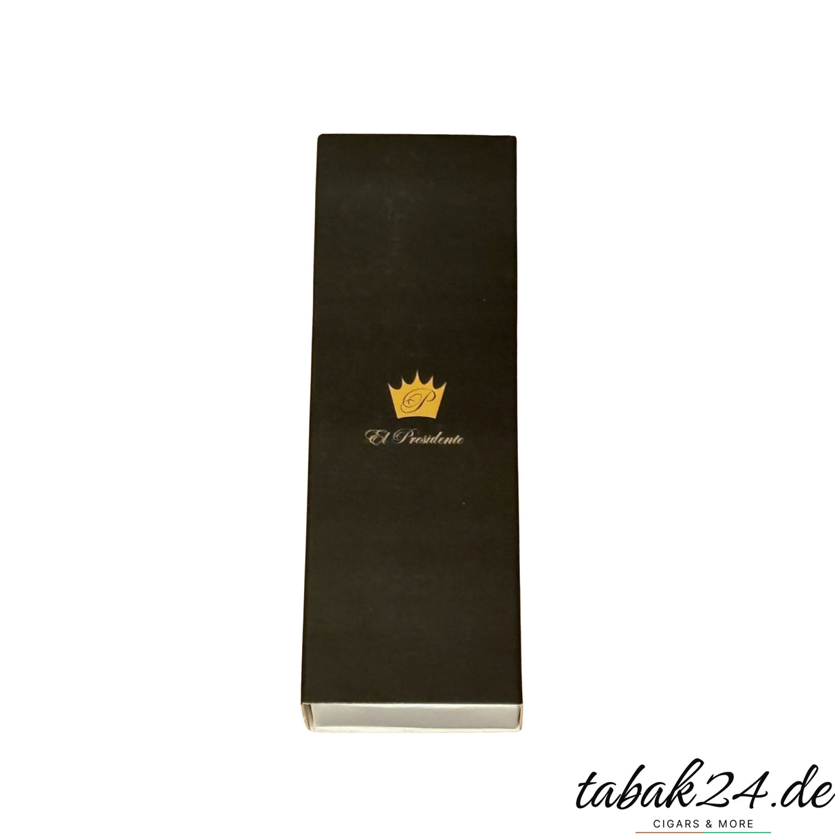 El Presidente Streichholzschachtel mit Zündfläche und Logo-Rückseite