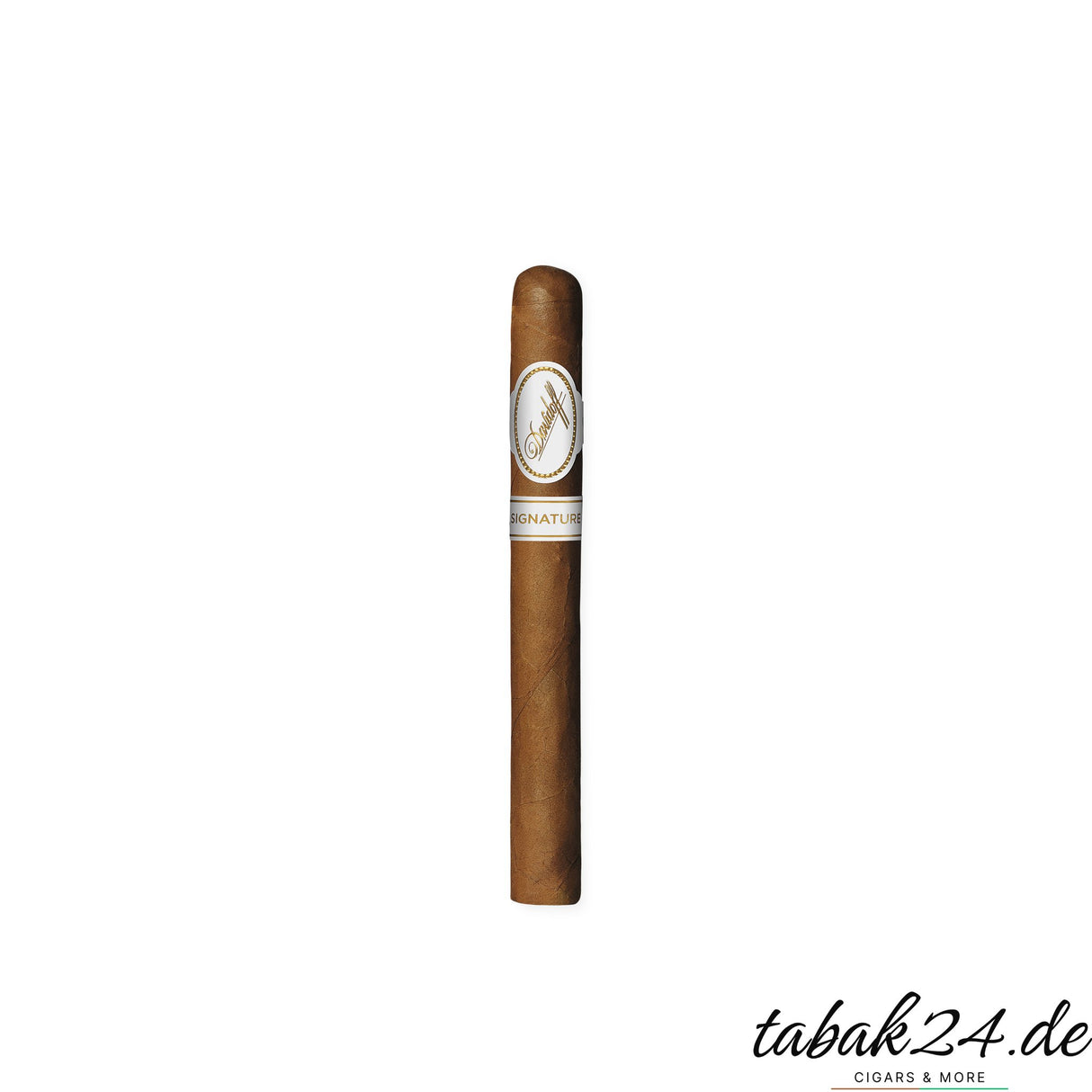 Davidoff Signature 1000 Zigarre stehend vor weißem Hintergrund mit edlem Ringband