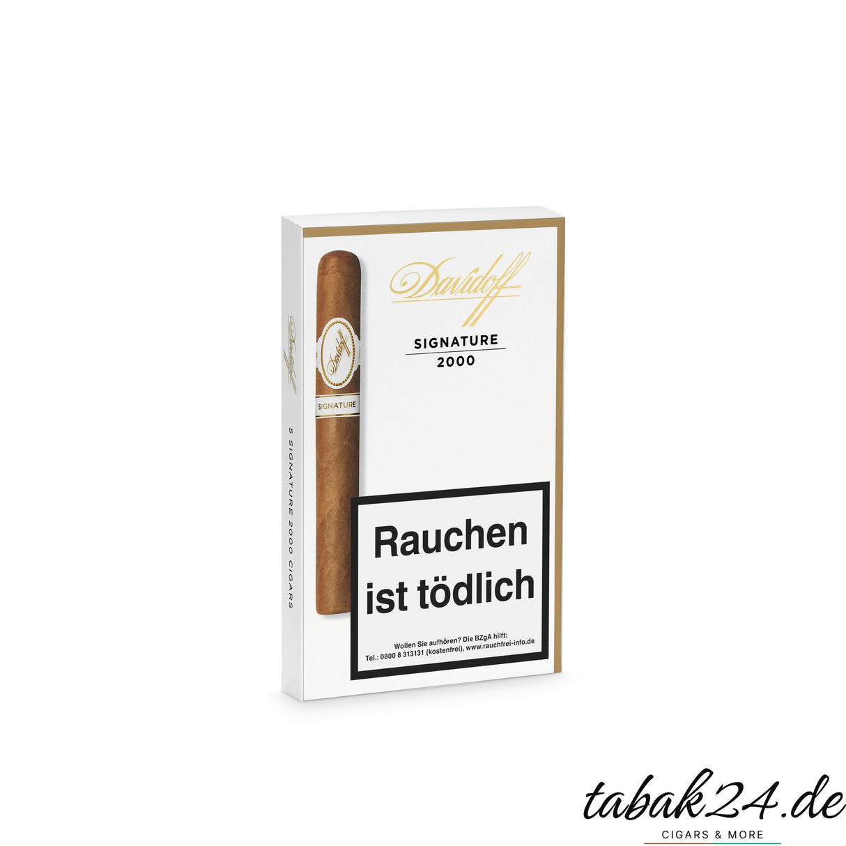 Davidoff Signature 2000 Zigarrenpackung mit Warnhinweis Vorderseite