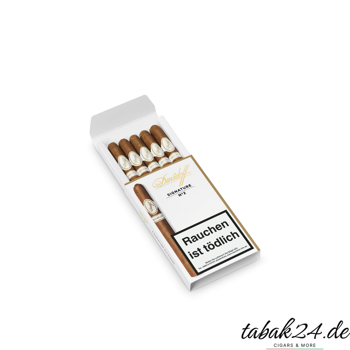 5er-Packung Signature No. 2 Zigarren offen, alle Zigarren sichtbar
