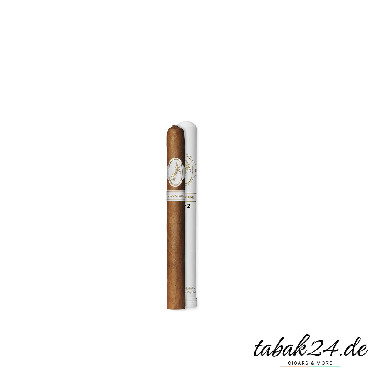 Davidoff Signature No. 2 Tubos Einzelzigarre mit weißem Aluminium-Tubo
