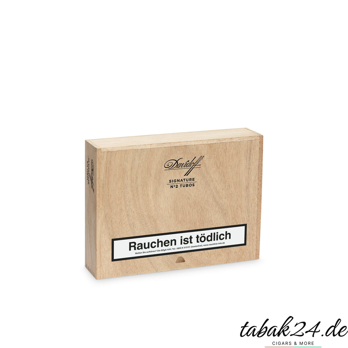 Davidoff Signature No. 2 Tubos Zigarrenkiste mit 20 Tubos und vertikalem Warnhinweis