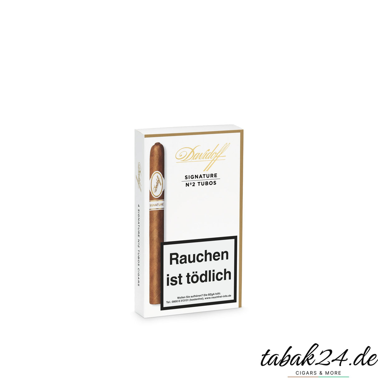 Davidoff Signature No. 2 Tubos Viererpack mit eleganter Kartonverpackung
