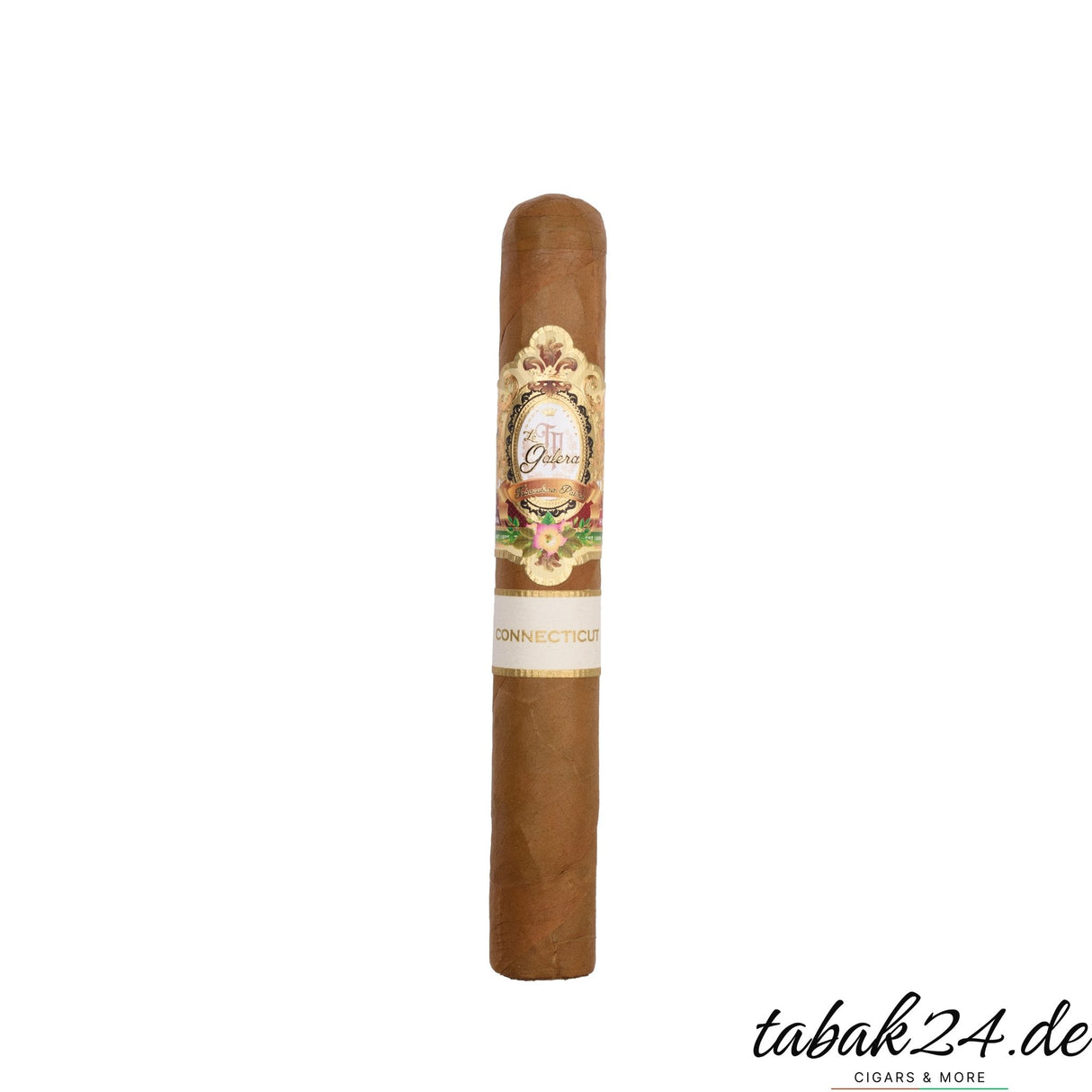 La Galera Connecticut El Lector Toro mit hellbraunem Deckblatt vor weißem Hintergrund