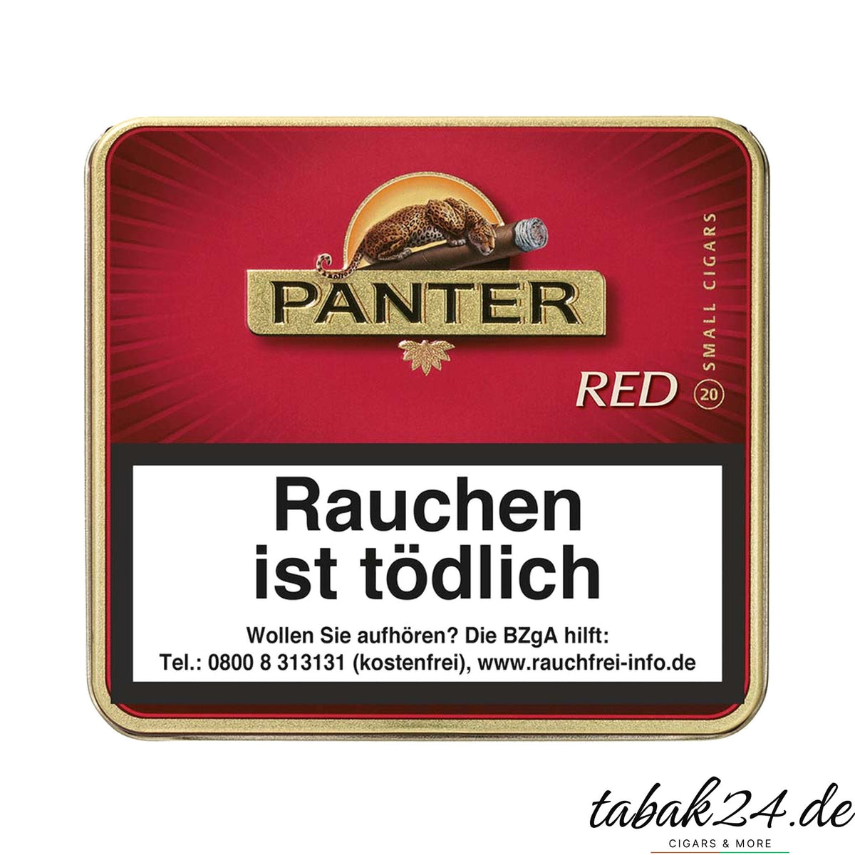 Panter Red Zigarillos ohne Filter in der 20er Blechdose