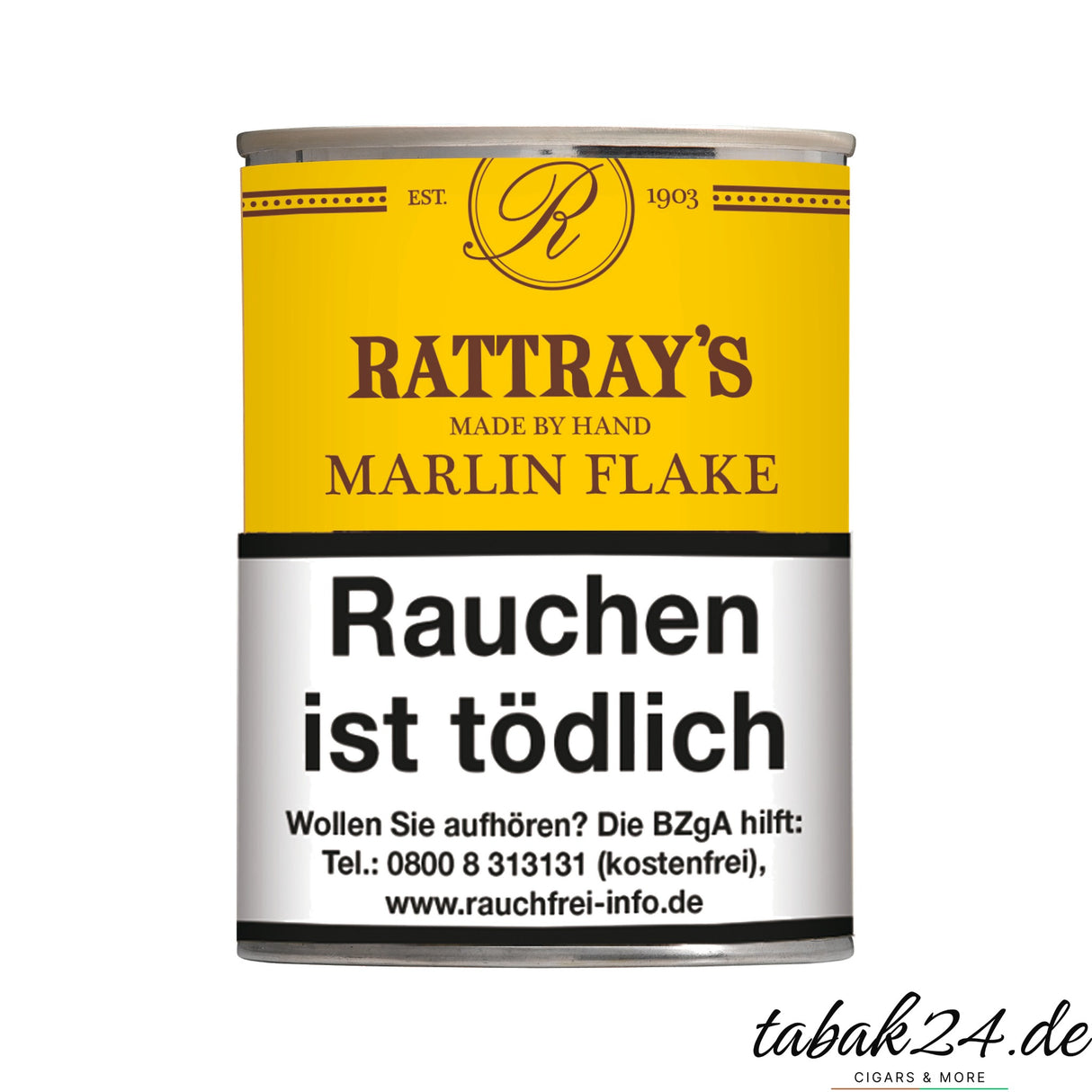 Rattray’s Marlin Flake Pfeifentabak in der runden 100-g-Dose