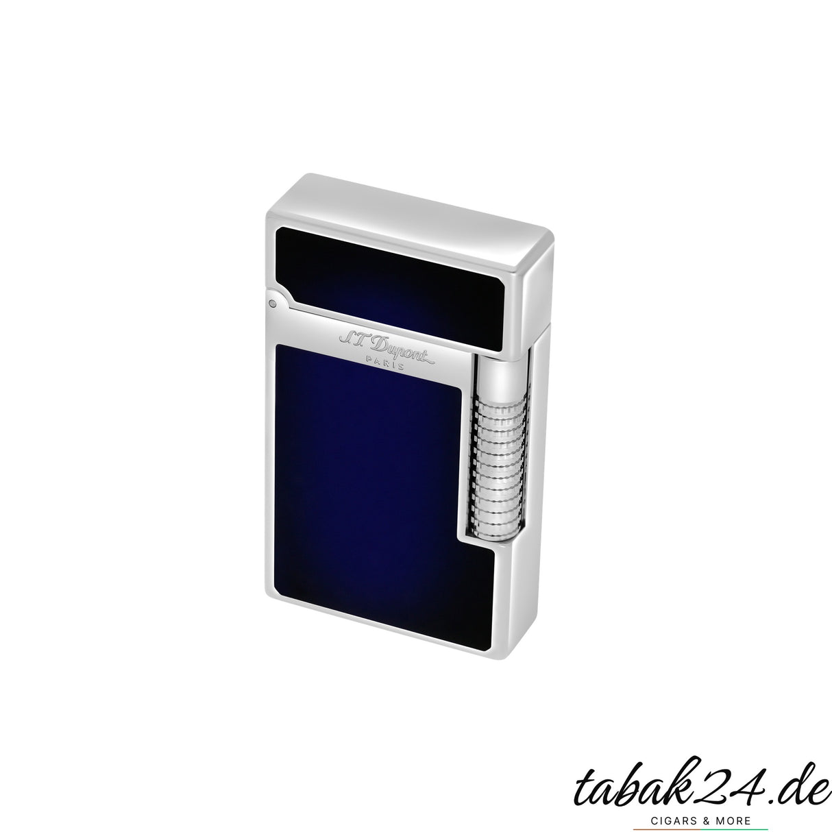 S.T. Dupont Le Grand C23013N Sunburst Blau Palladium – Geöffnet mit sichtbarem Zündmechanismus