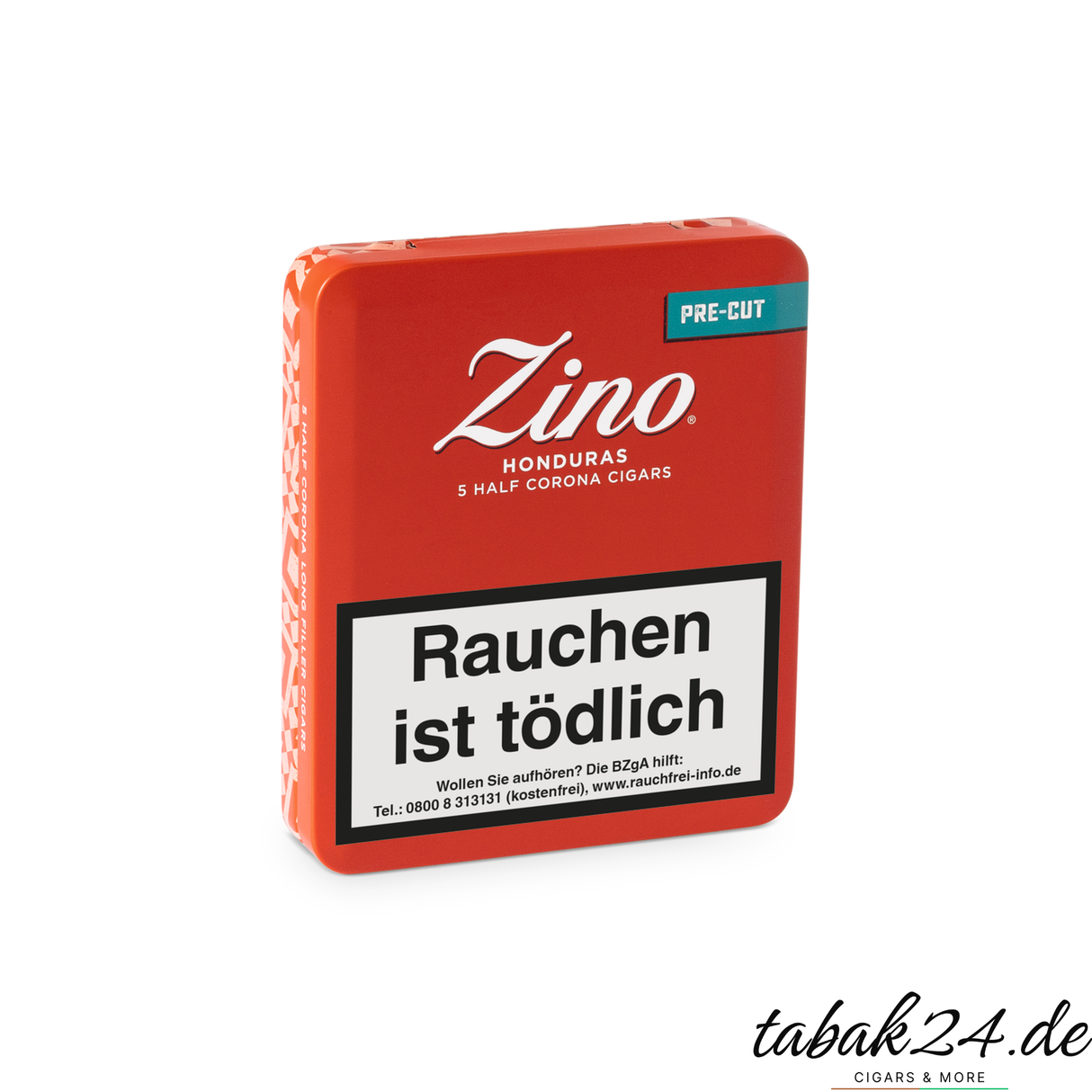 Zino Honduras Half Corona – 5er Metalldose (Pre-Cut) Frontansicht