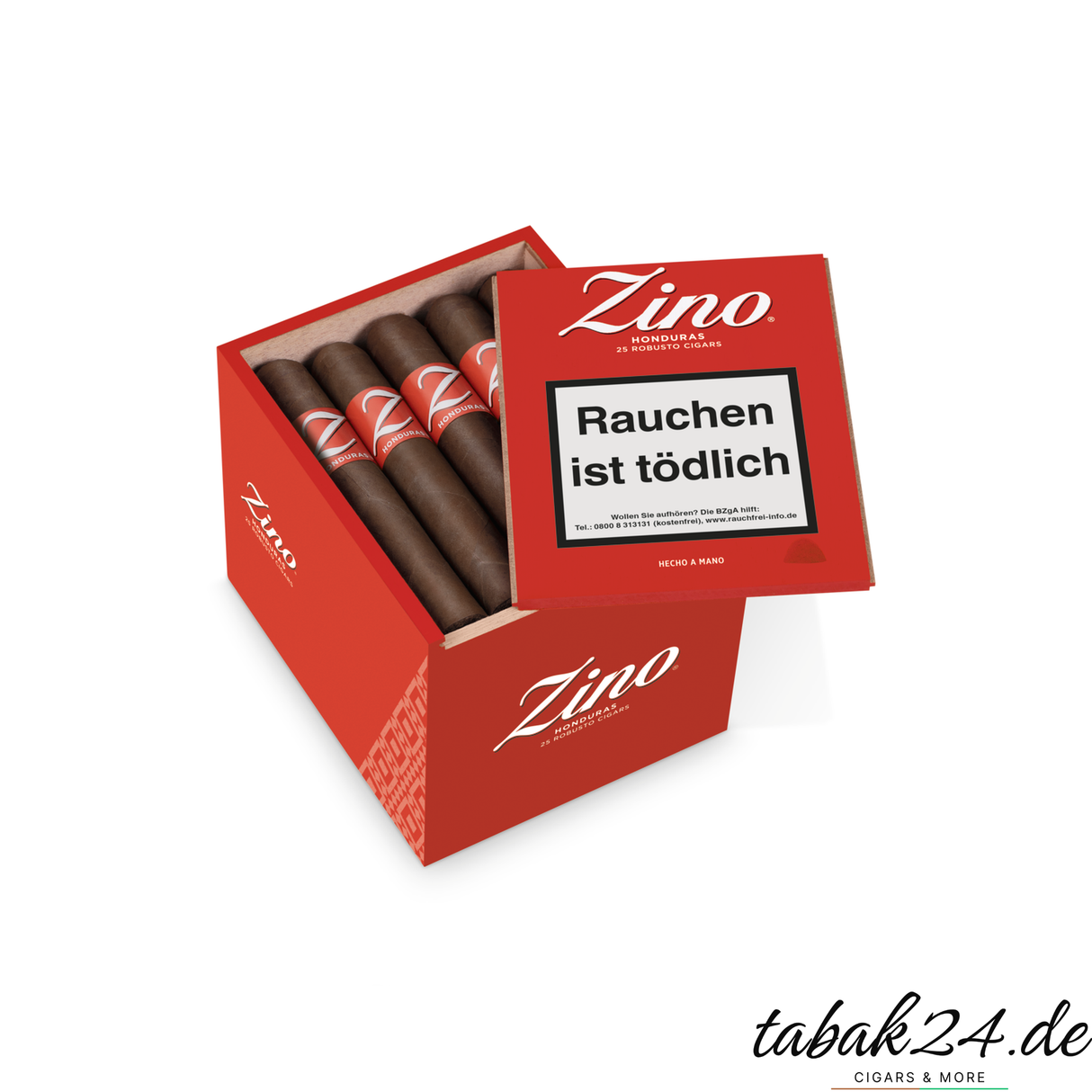 Zino Honduras Robusto – 25er Holzkiste Seitenansicht