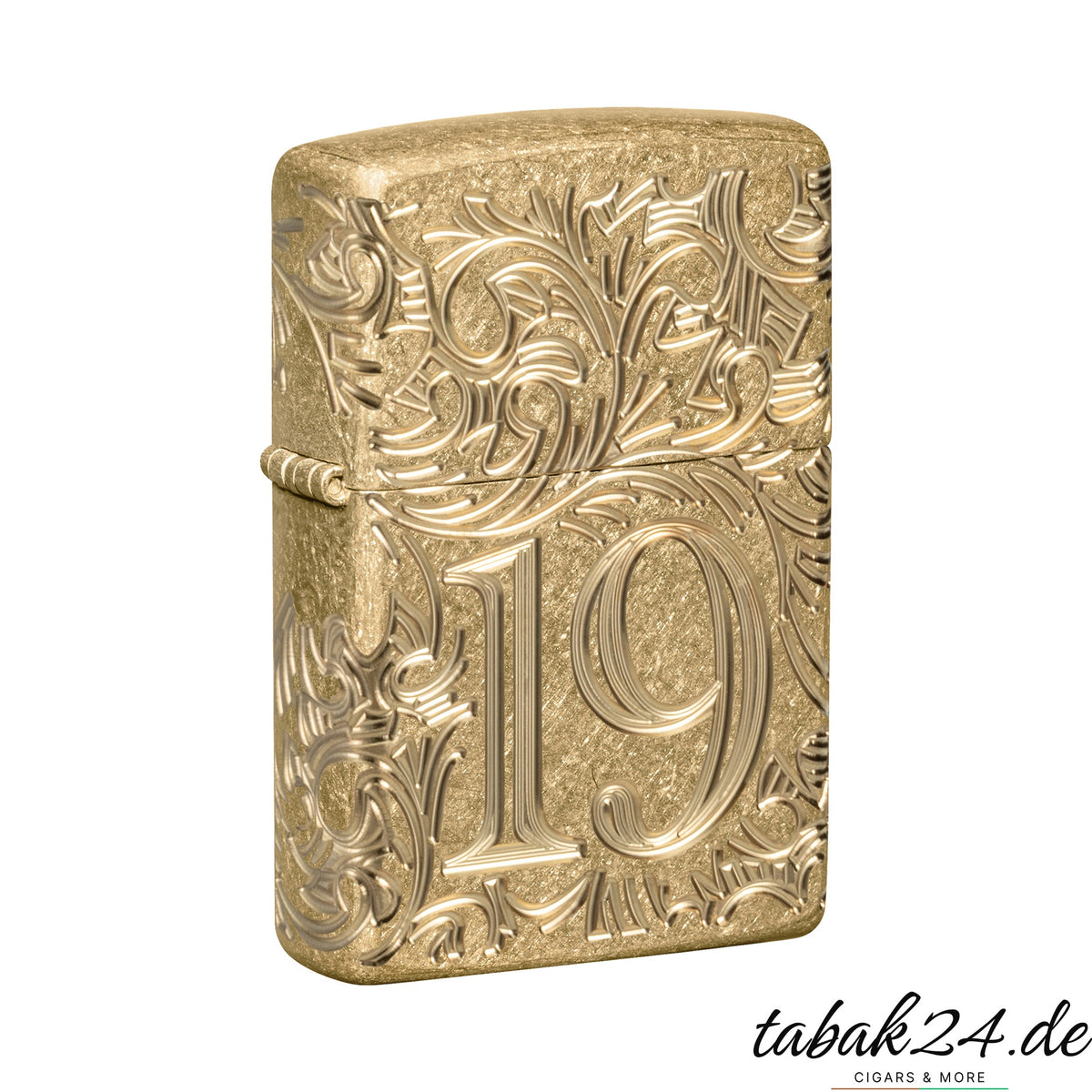 Zippo Armor 1932 Filigree – Sturmfeuerzeug Messing tumbled mit Tiefengravur, Vorderseite 19