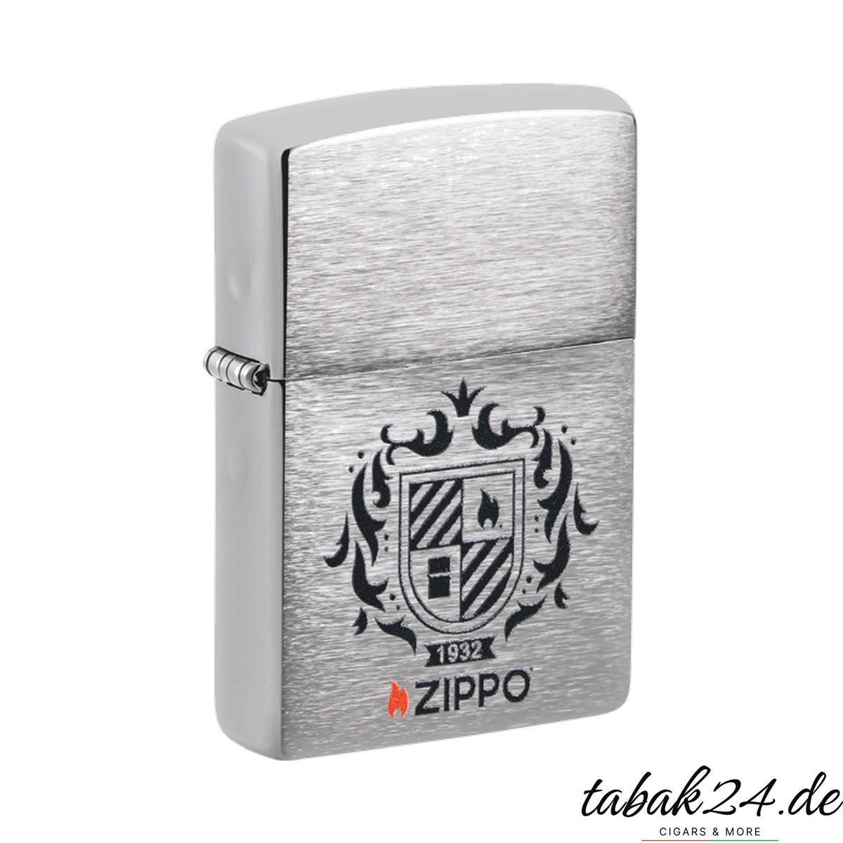 Zippo Heraldic Crest – Sturmfeuerzeug Chrom gebürstet mit Wappen