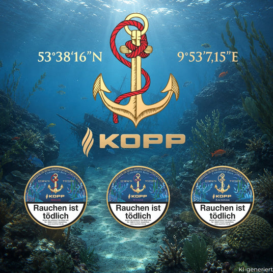 Kopp Tobaccos Caribbean Blue – Moodbild mit Schiff