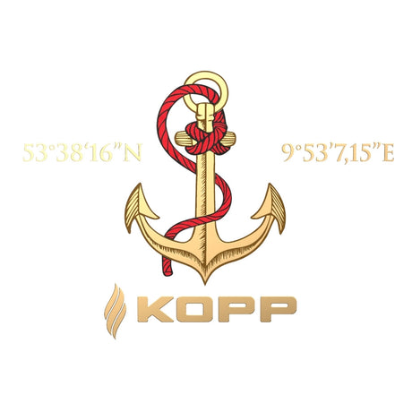 Kopp Tobaccos Markenlogo – goldener Anker von Kohlhase & Kopp
