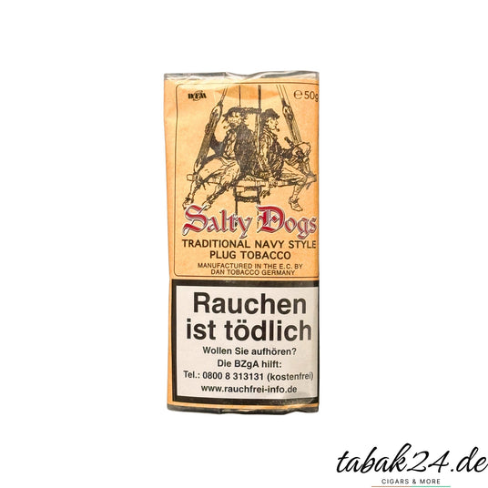 Dan Tobacco Pfeifentabak – Salty Dogs Plug im 50g Päckchen
