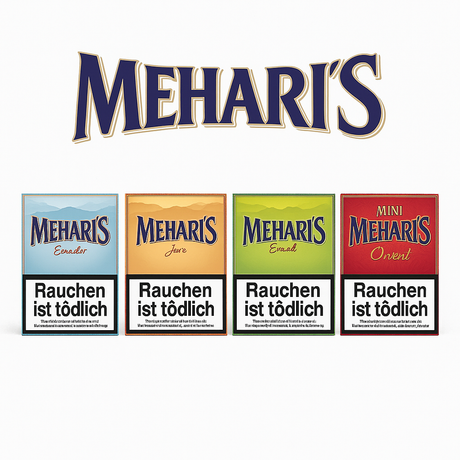 Mehari’s Cigarillos in vier Sorten: Ecuador, Java, Brasil und Red Orient