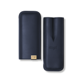 Davidoff Iconic Zigarrenetui XL-2 Blau geöffnet – Handgefertigtes Leder-Etui mit Zigarrenfächern