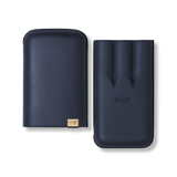 Davidoff Iconic Zigarrenetui XL-3 Blau geöffnet – Handgefertigtes Leder-Etui mit Zigarrenfächern
