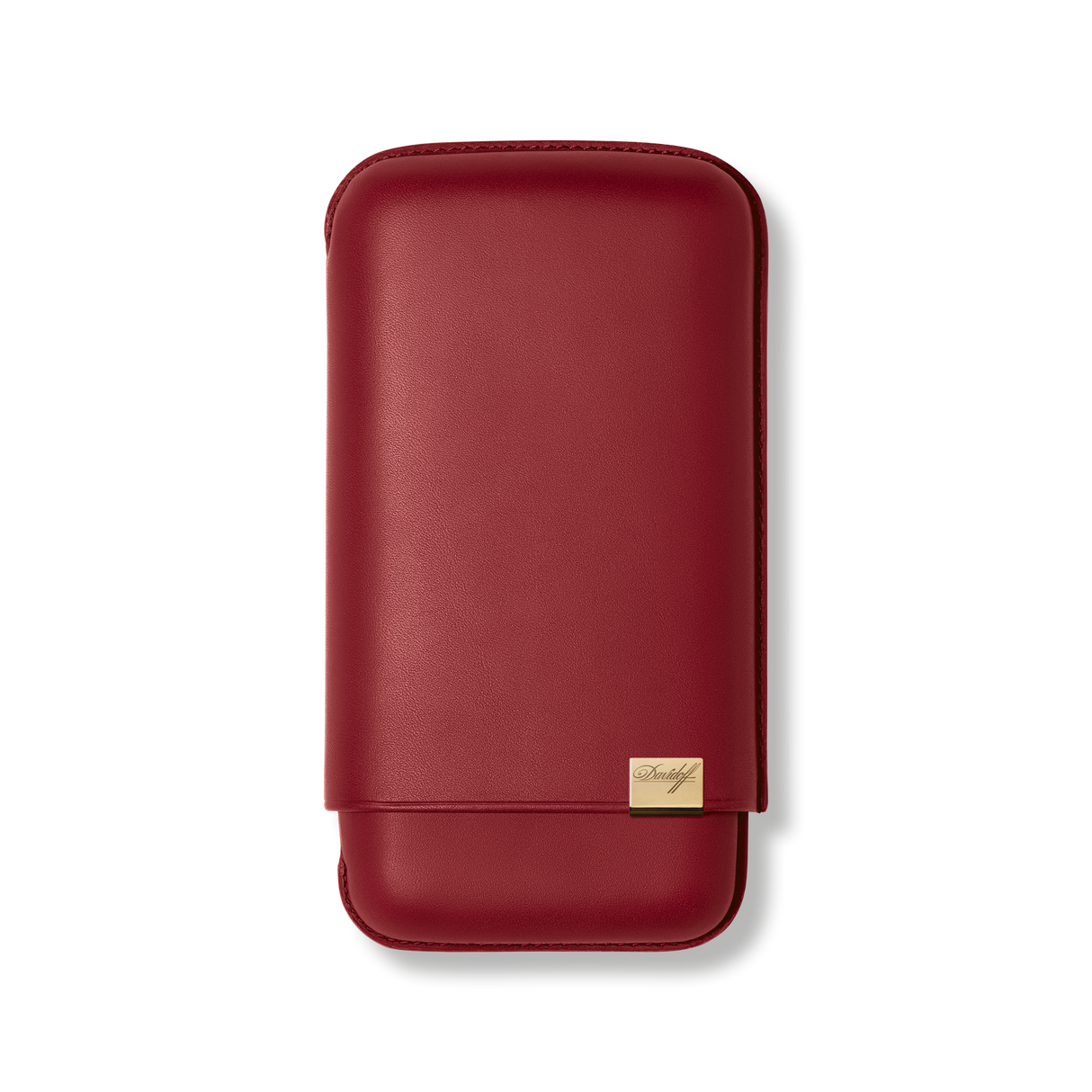 Davidoff Iconic Zigarrenetui XL-3 Rot – Leder-Zigarrenetui für 3 Zigarren, geschlossen