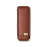 Davidoff Iconic Zigarrenetui XL-2 Braun – Leder-Zigarrenetui für 2 Zigarren, geschlossen