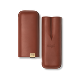 Davidoff Iconic Zigarrenetui XL-2 Braun geöffnet – Handgefertigtes Leder-Etui mit Zigarrenfächern