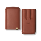 Davidoff Iconic Zigarrenetui XL-3 Braun geöffnet – Handgefertigtes Leder-Etui mit Zigarrenfächern
