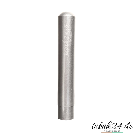 Aluminium Zigarren Tube silber metallic teleskop Zigarrenhülle geschlossen