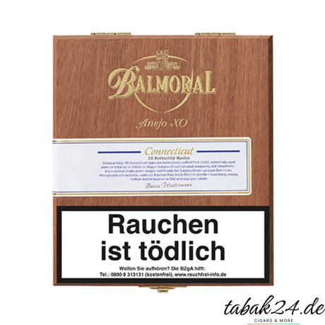 Balmoral XO Connecticut Rothschild 20er-Kiste mit goldener Prägung
