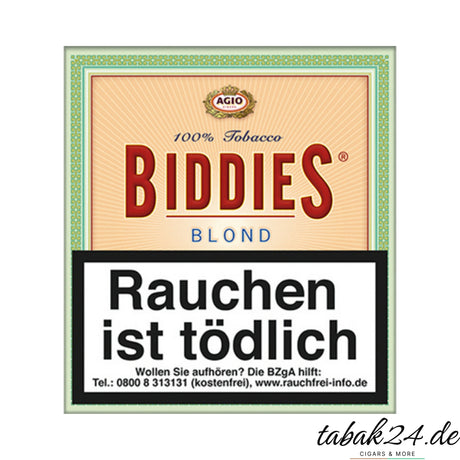 Biddies Blond Cigarillo mit 100 % Tabak und milder Vanillenote